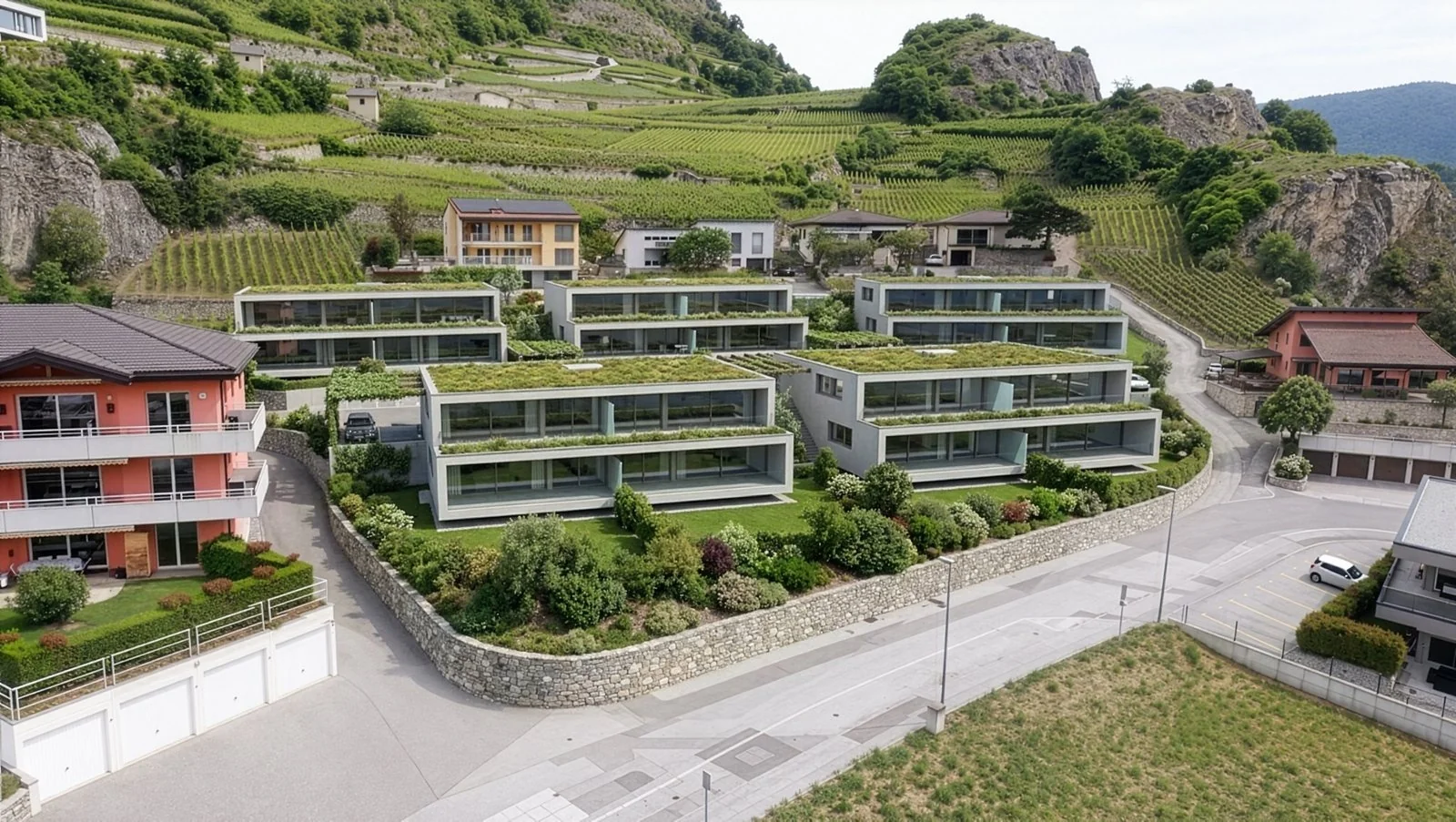 Les Champlans, Saint-Léonard — Perspective architecturale · Image de synthèse